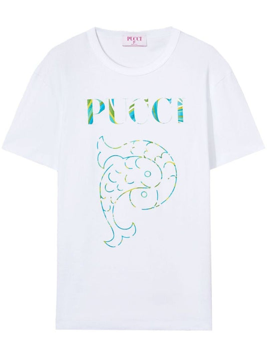 White Logo-print Cotton T-shirt