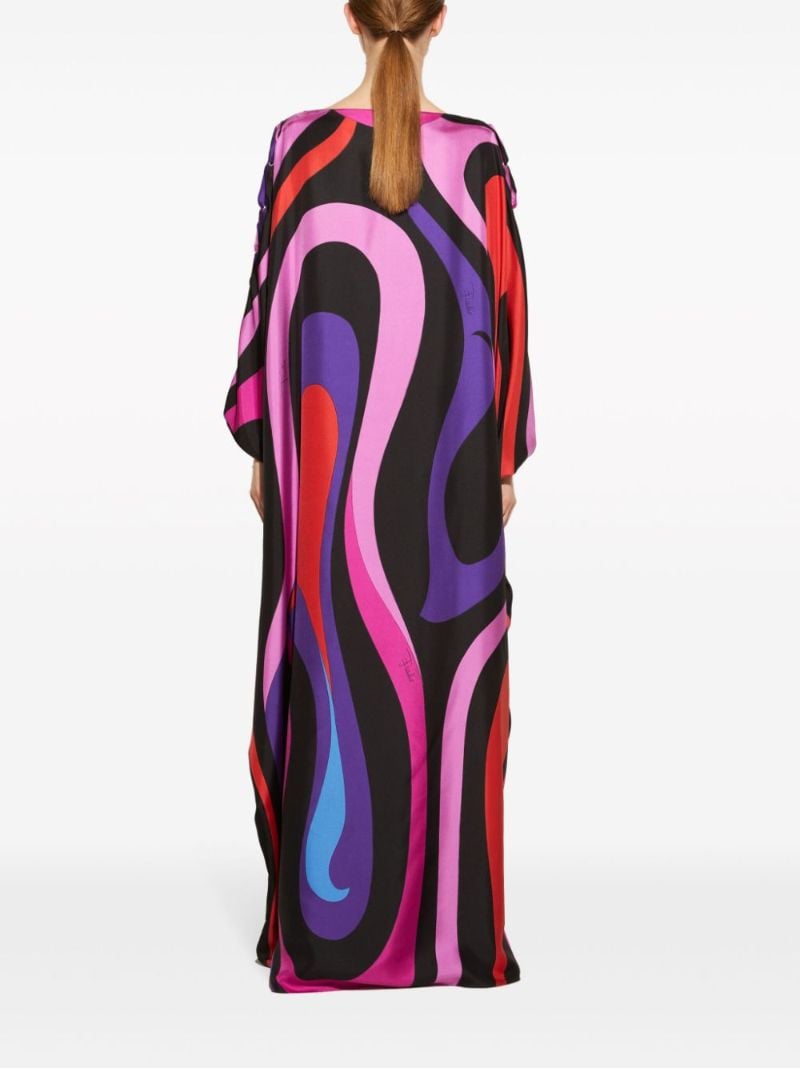 Pink Marmo-print Silk Dress