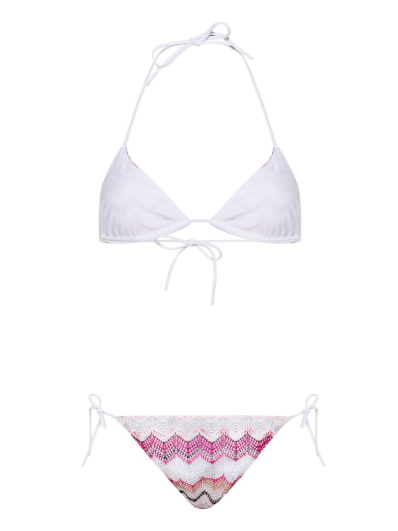 White Zigzag Crochet Bikini