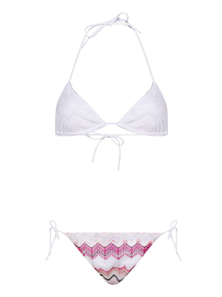 White Zigzag Crochet Bikini