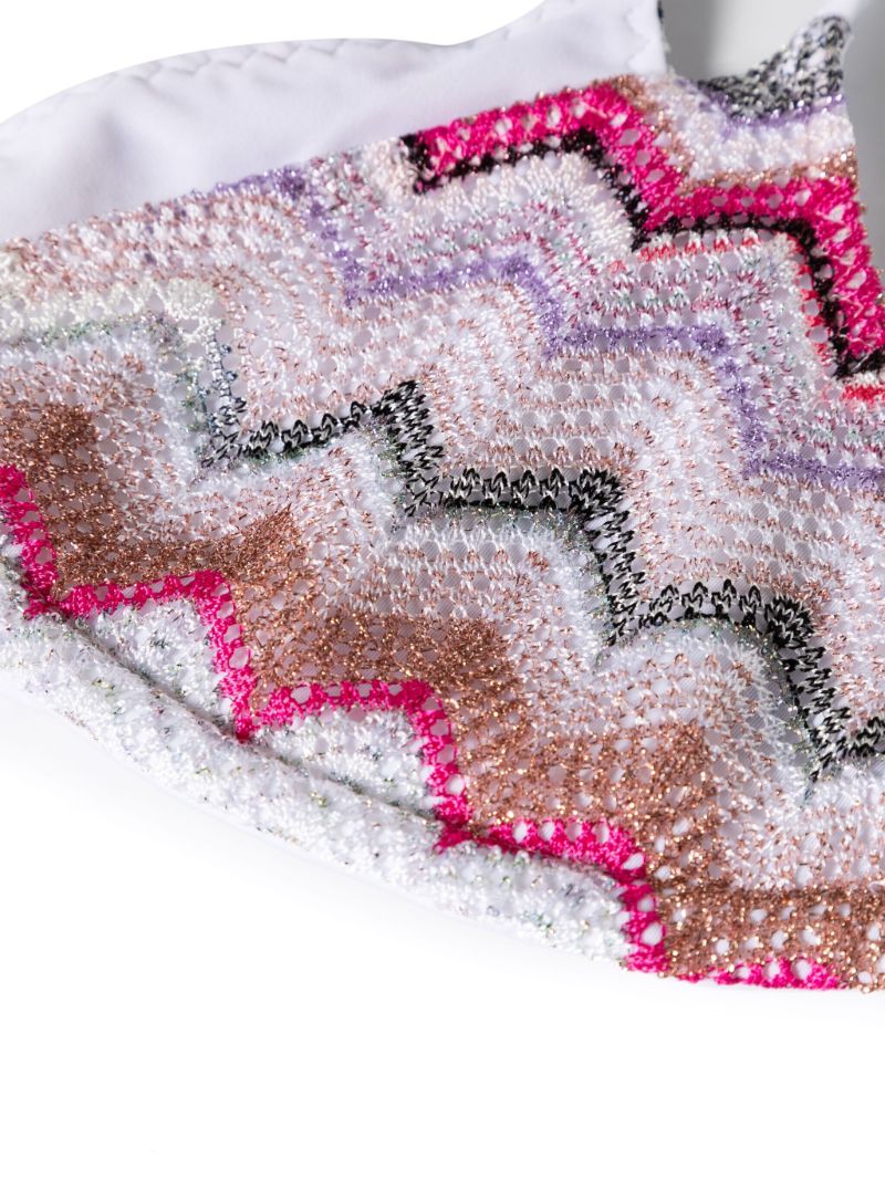White Zigzag Crochet Bikini