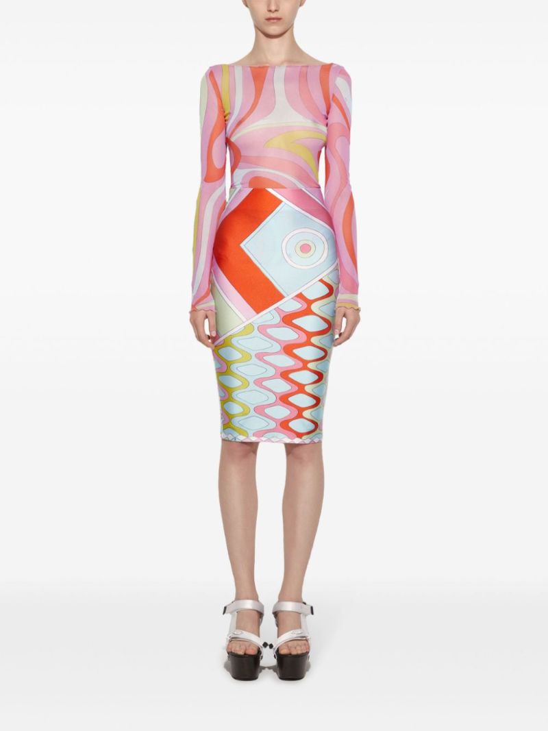 Pink Marmo Mesh Top