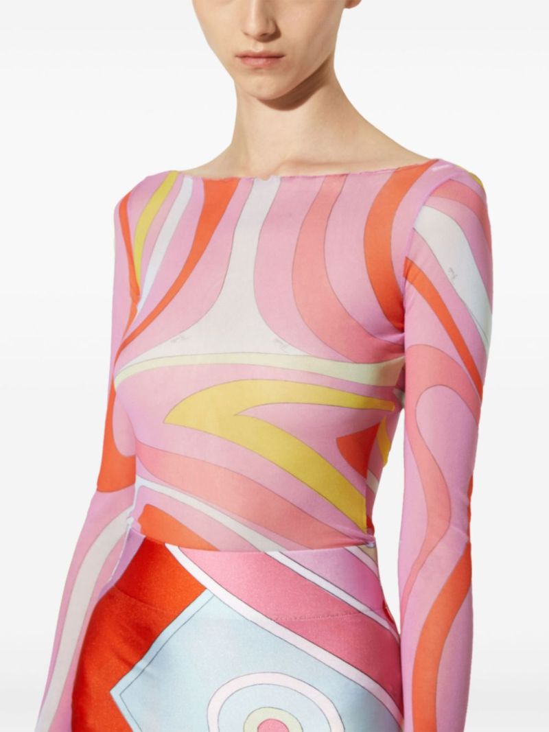 Pink Marmo Mesh Top