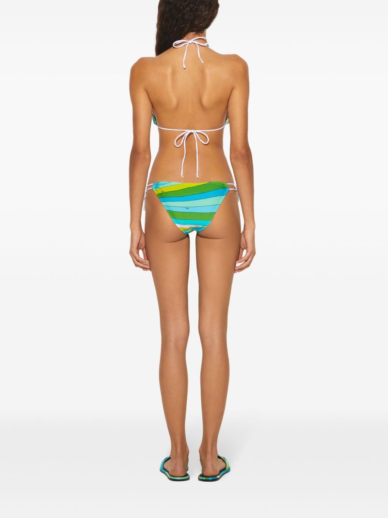 Blue Iride Print Triangle Bikini Top