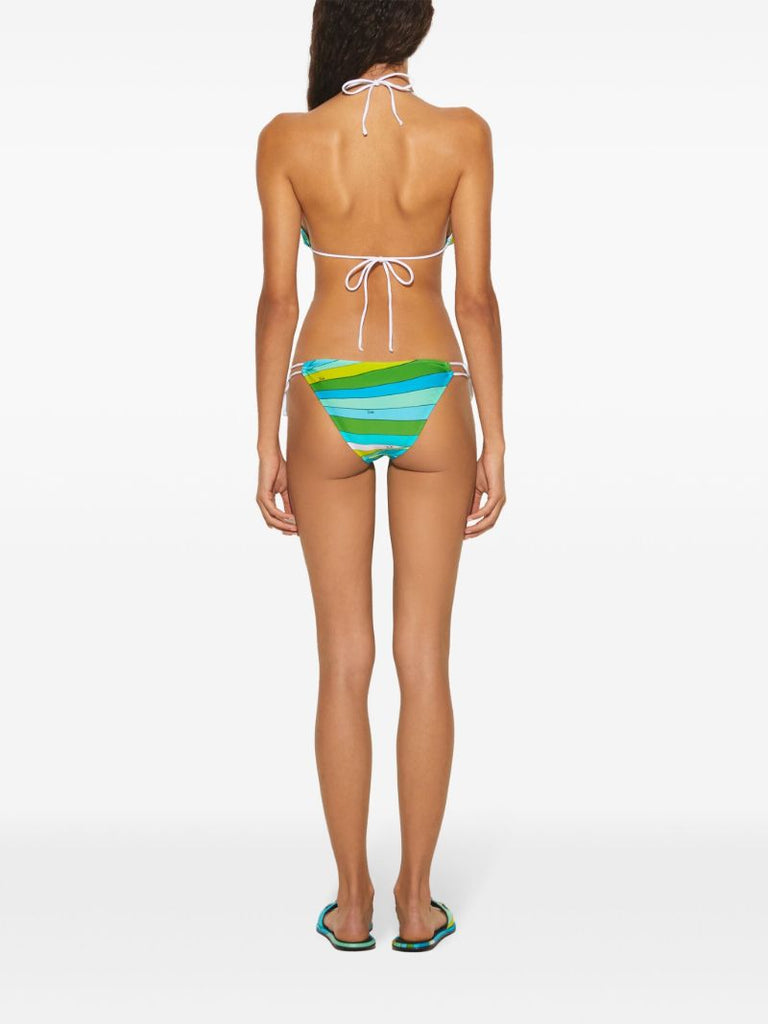 Blue Iride Print Triangle Bikini Top