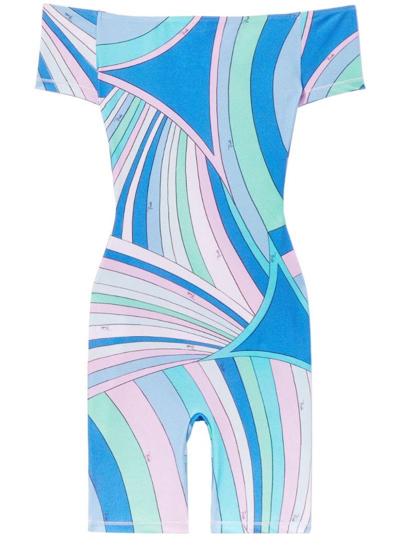 Blue Iride Print Playsuit