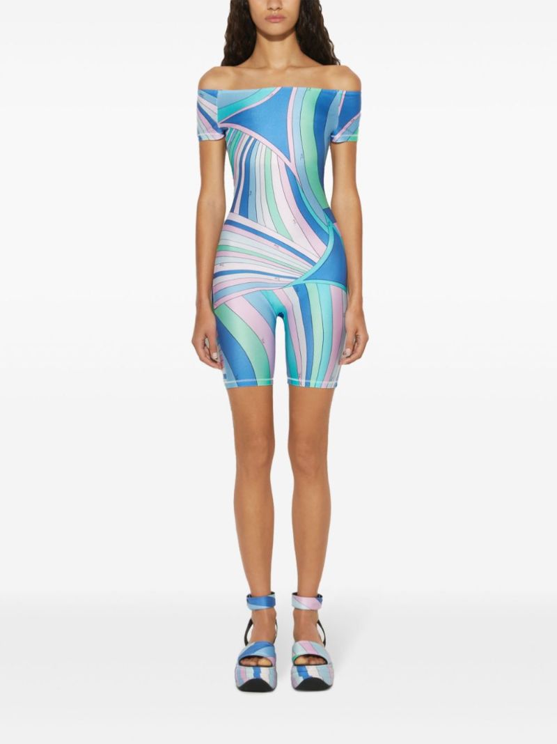 Blue Iride Print Playsuit