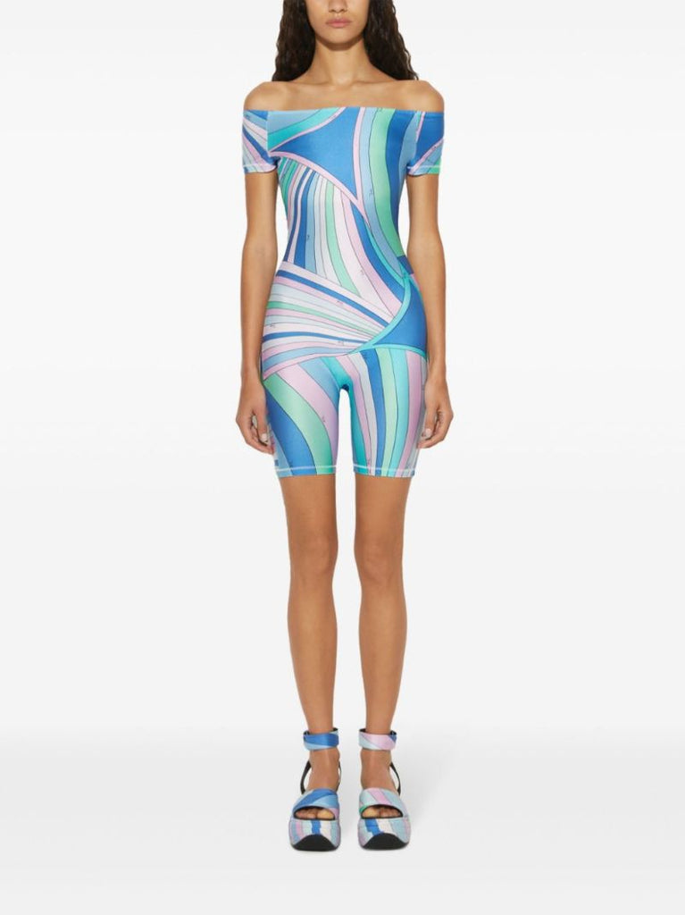 Blue Iride Print Playsuit
