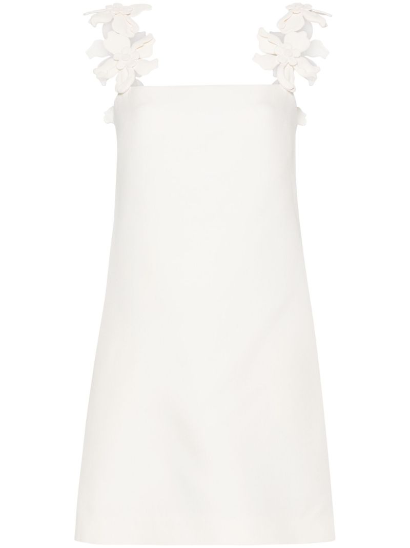 White Floral-appliquÃ_x0083_Â© Mini Dress