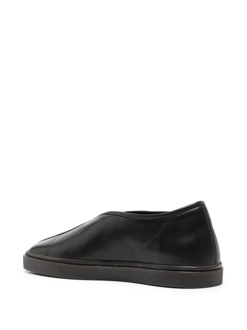 Black Piped Leather Sneakers