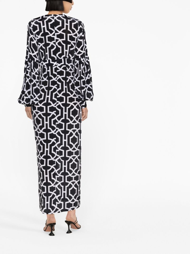 Black Gaia Printed Maxi Shirt Dress