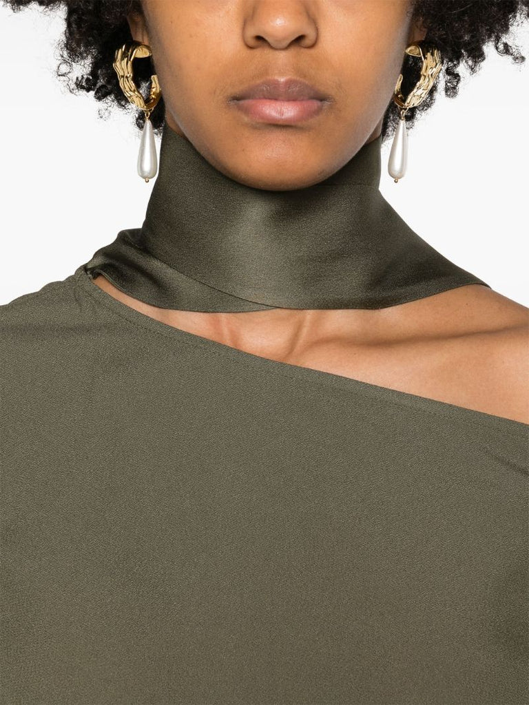 Green Gina Feather-trimmed Dress