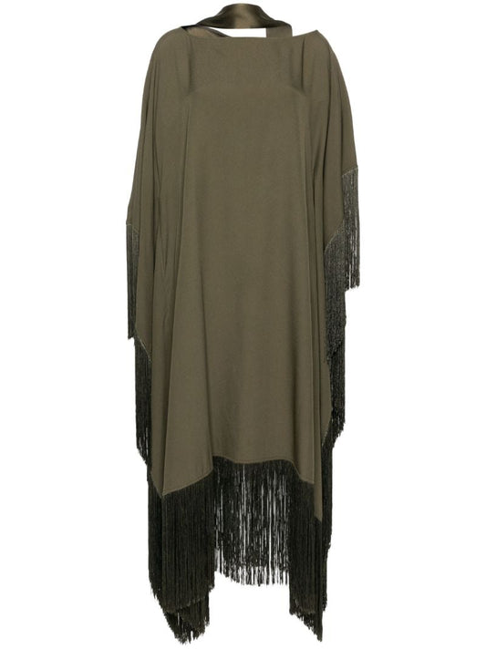 Green Tevere Fringed Kaftan Dress