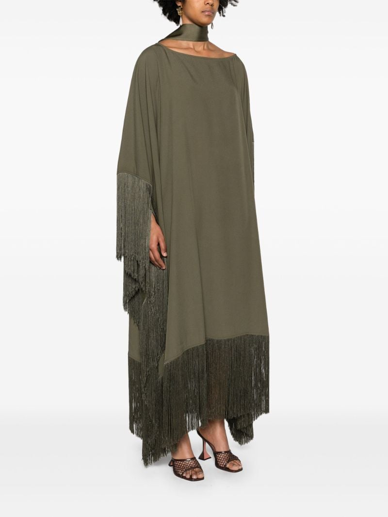 Green Tevere Fringed Kaftan Dress