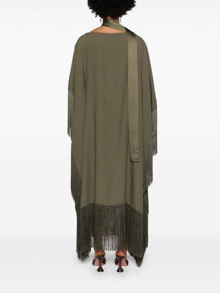 Green Tevere Fringed Kaftan Dress