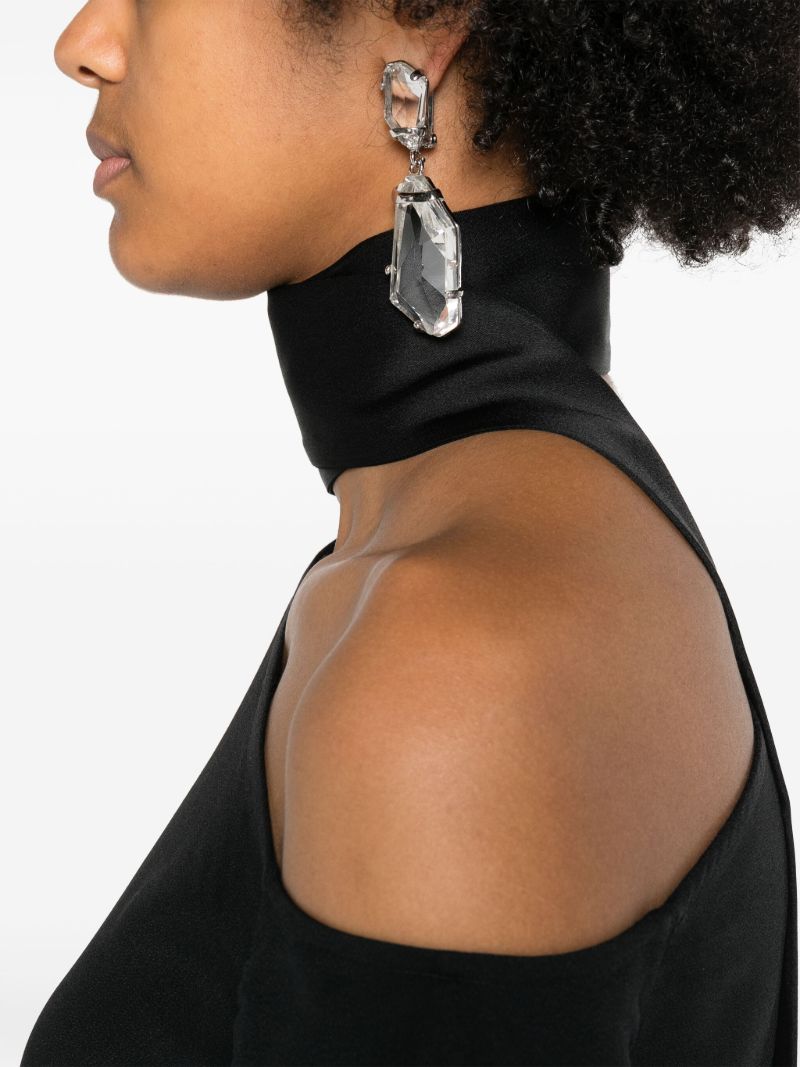 Black Feather-trimmer Mini Dress