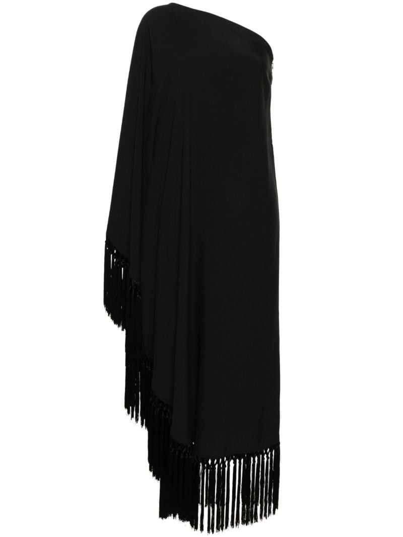 Black Spritz One Shoulder Dress