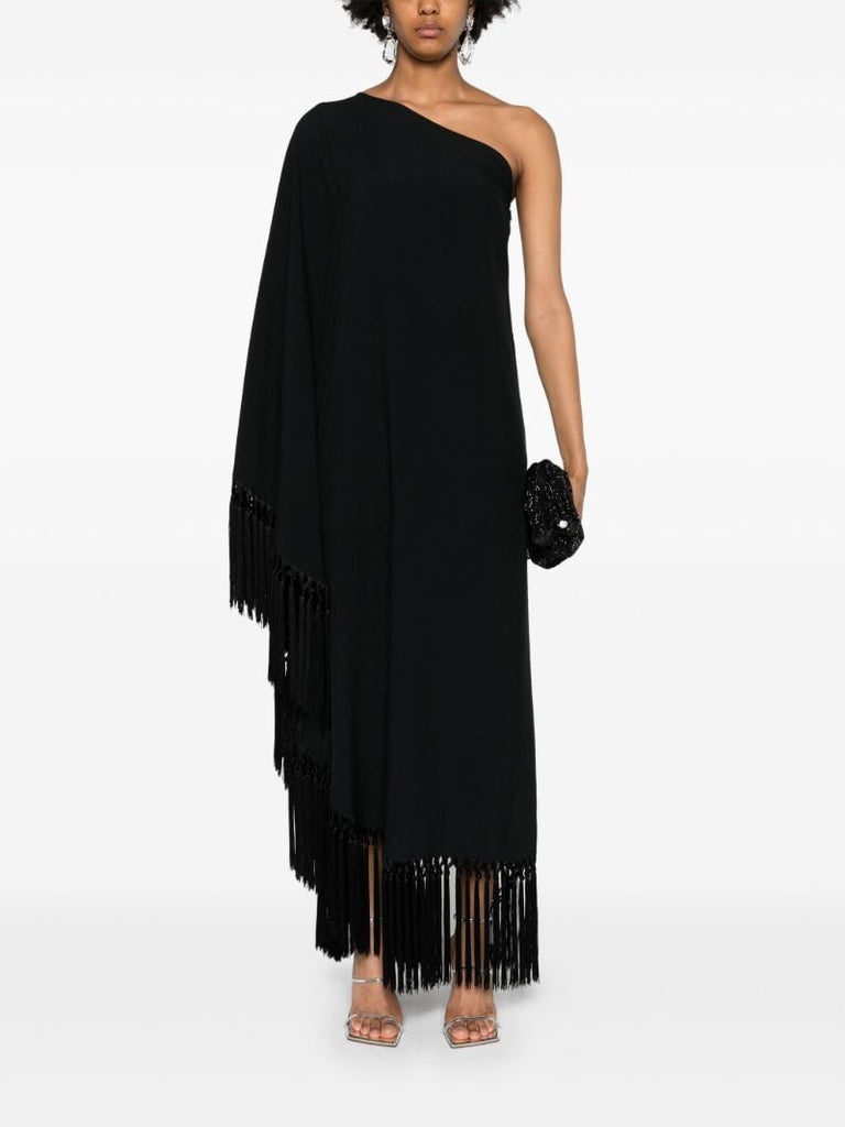 Black Spritz One Shoulder Dress
