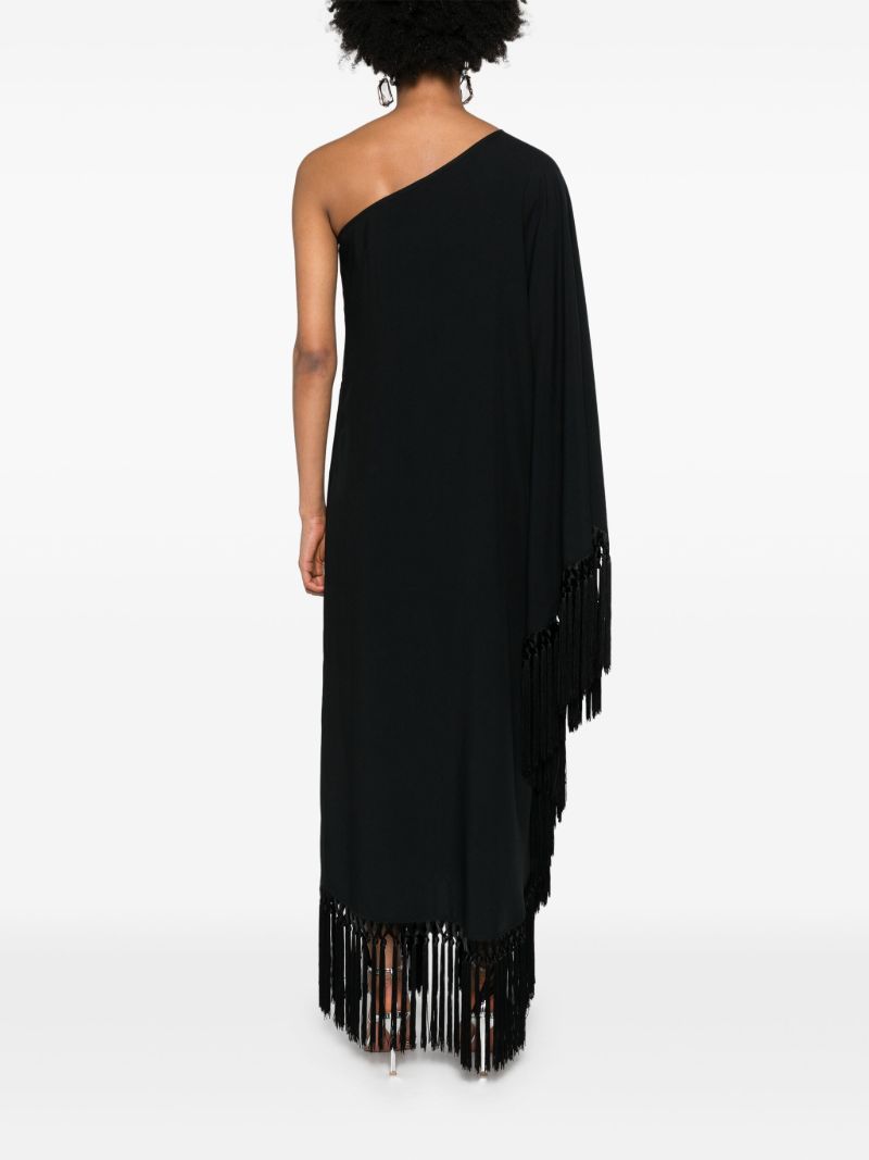 Black Spritz One Shoulder Dress