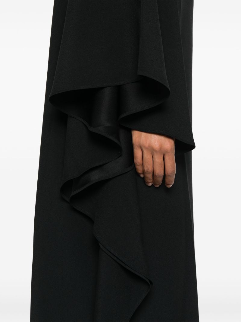 Black Draped One-shoulder Gown