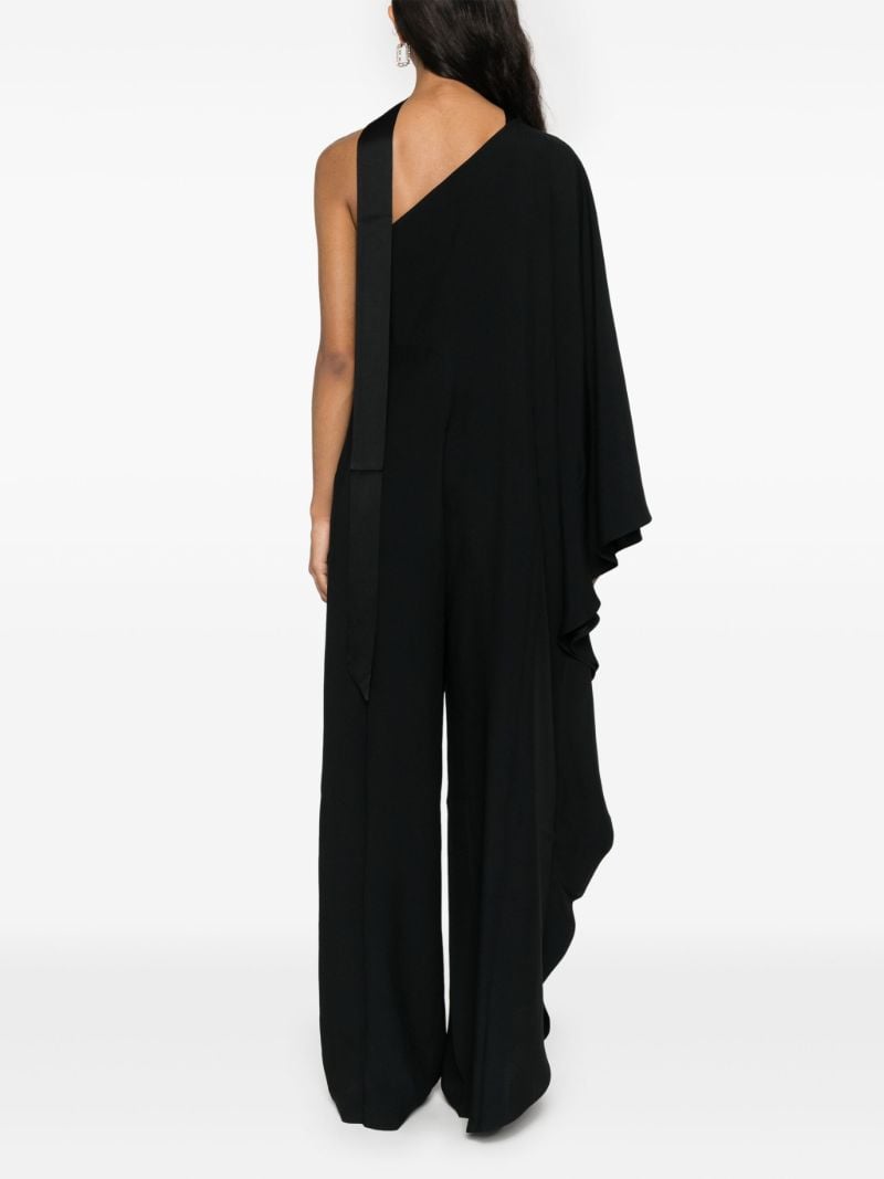 Black Draped One-shoulder Gown