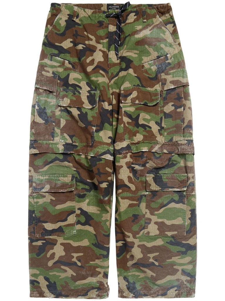 Green Camouflage-print Cargo Trousers