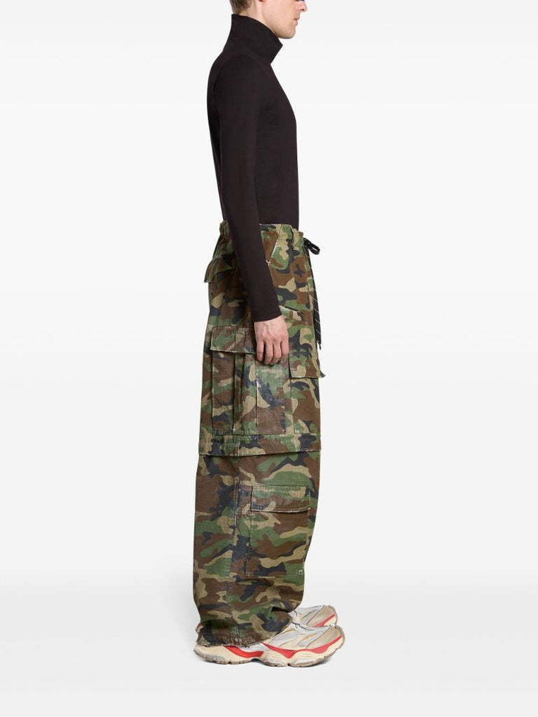 Green Camouflage-print Cargo Trousers