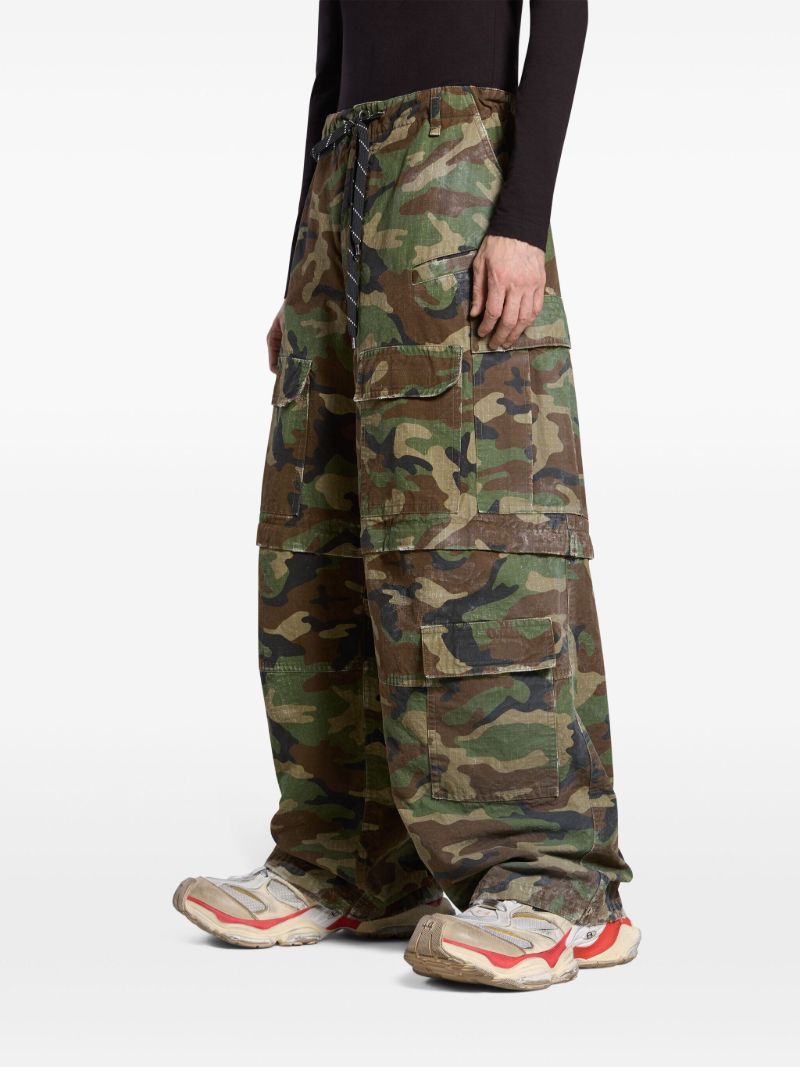 Green Camouflage-print Cargo Trousers