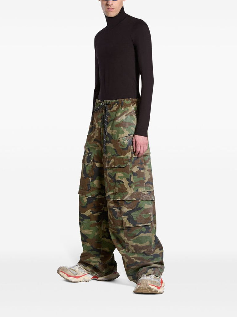 Green Camouflage-print Cargo Trousers
