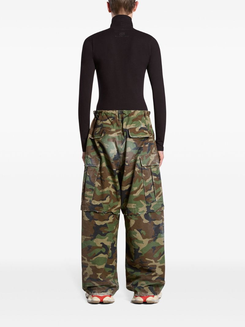 Green Camouflage-print Cargo Trousers