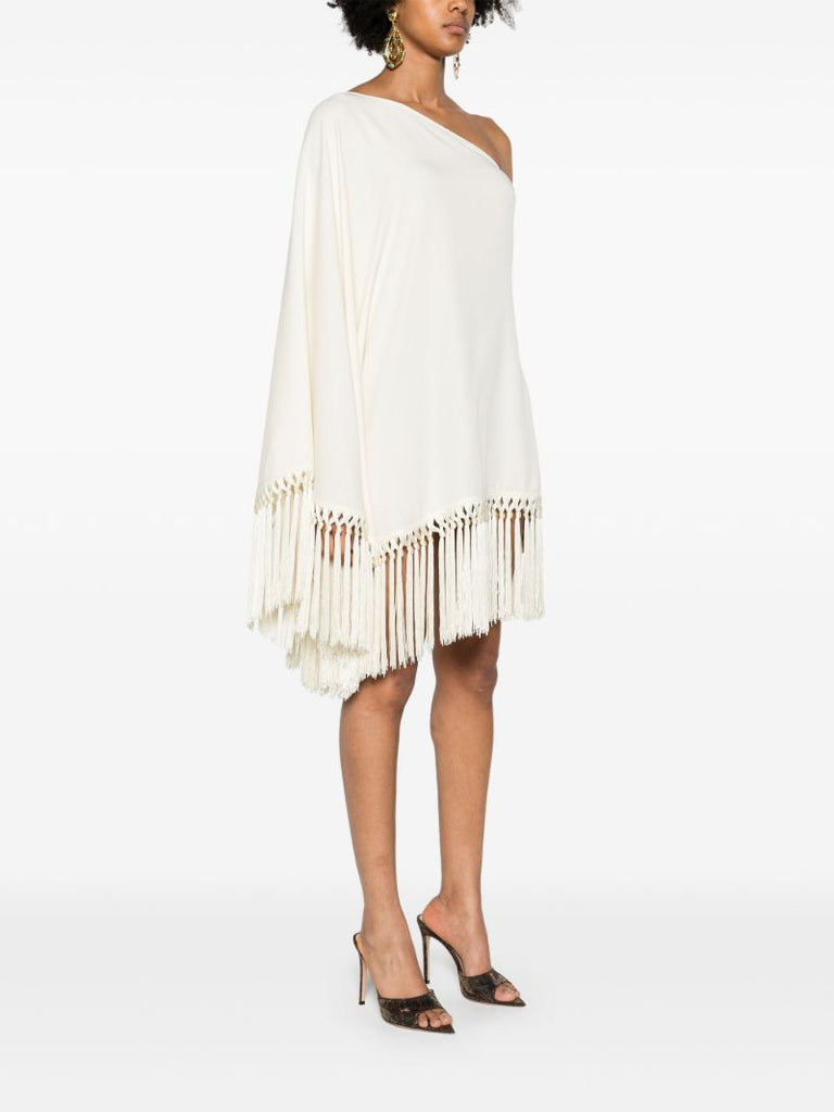 White Arno Fringed Mini Dress