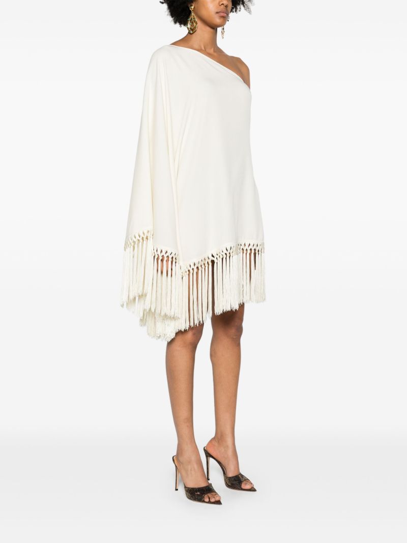 White Arno Fringed Mini Dress
