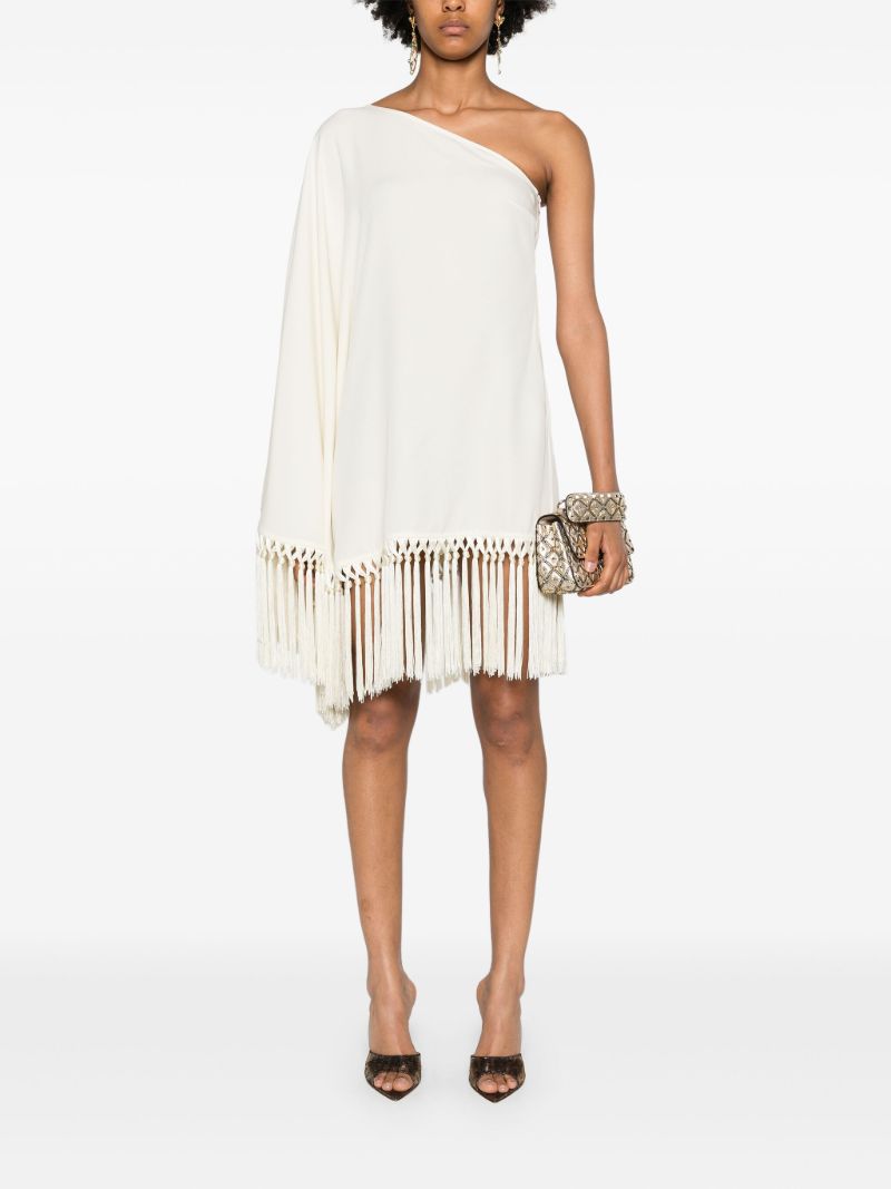 White Arno Fringed Mini Dress