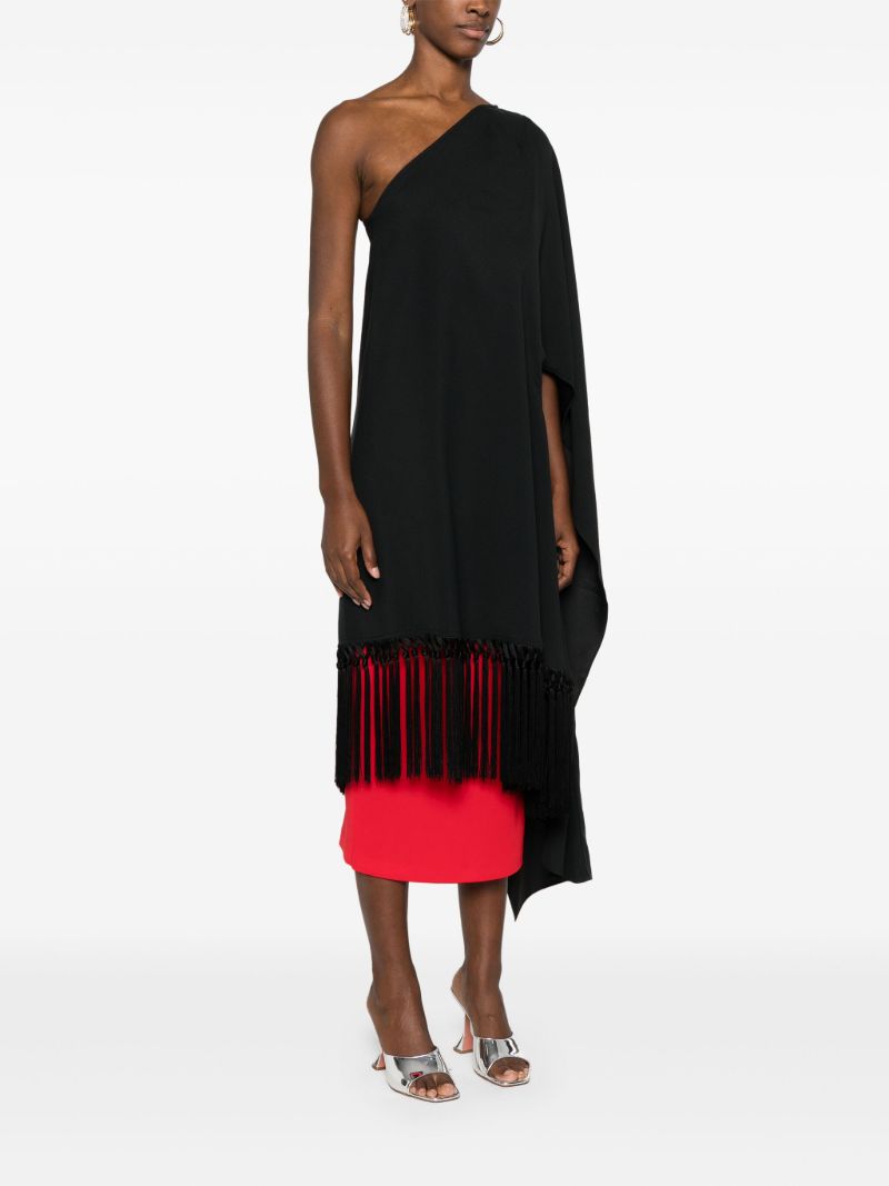 Black One-shoulder Asymmetric Tunic