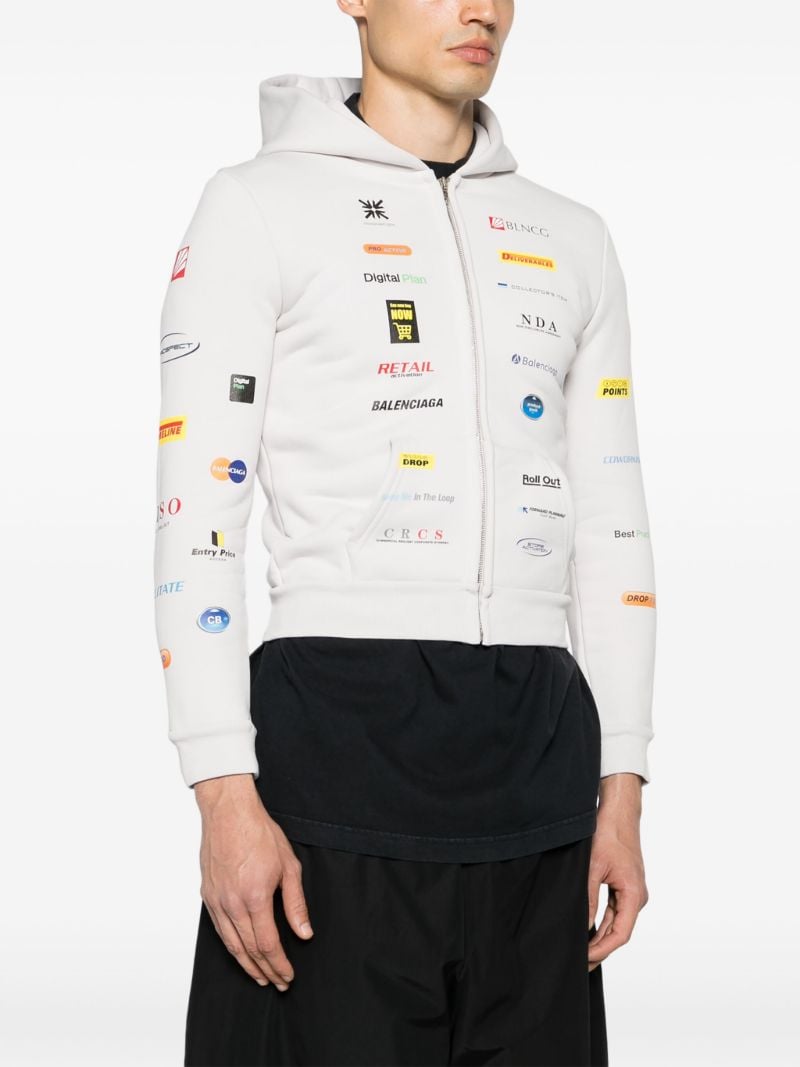 White Business English Cotton Hoodie
