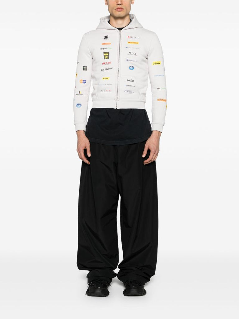 White Business English Cotton Hoodie