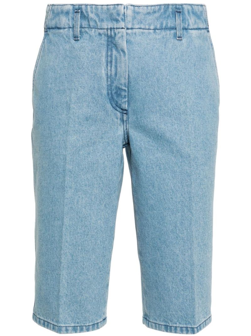 Blue Knee-length Denim Shorts