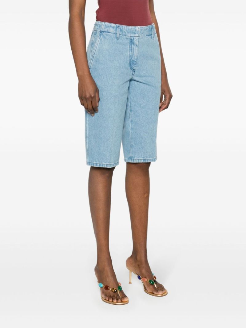 Blue Knee-length Denim Shorts