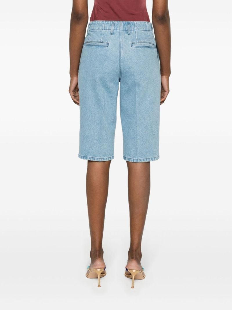 Blue Knee-length Denim Shorts