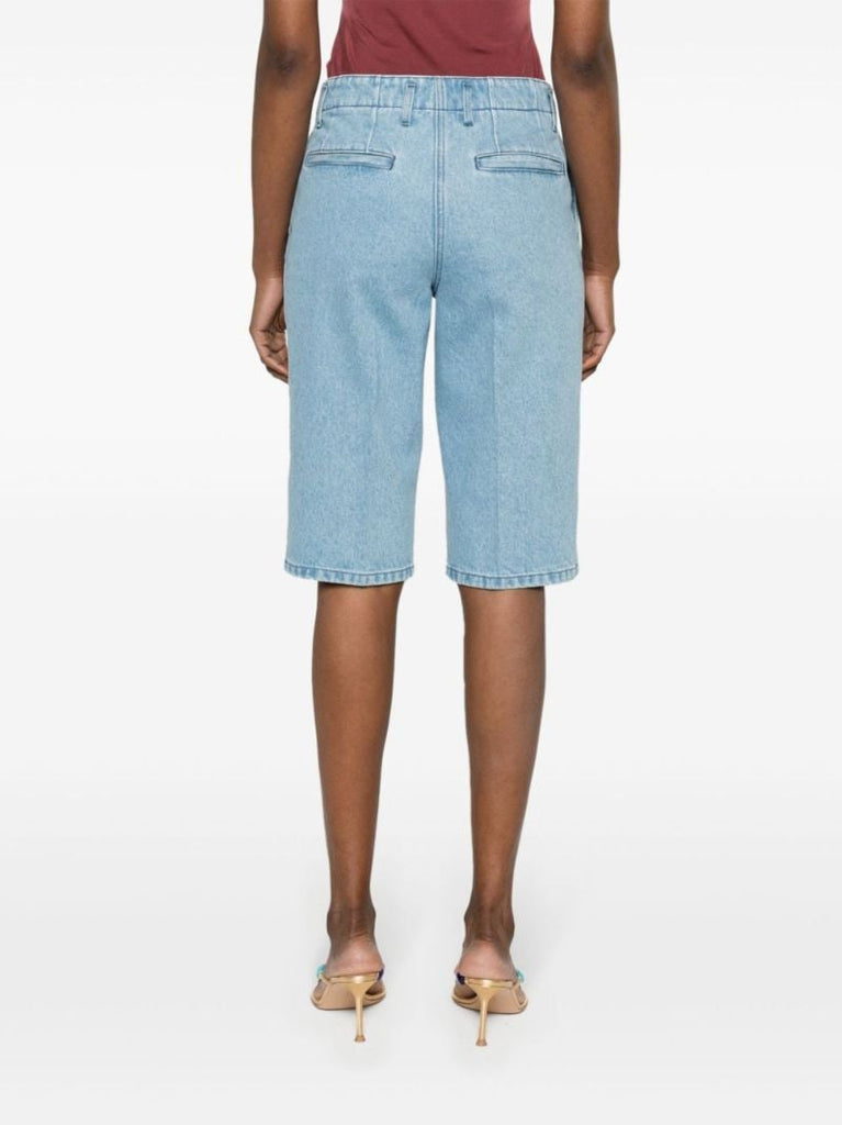 Blue Knee-length Denim Shorts