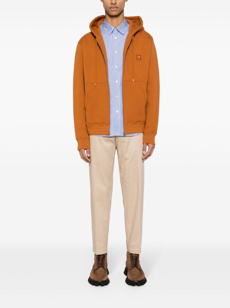 Neutral Tapered Cotton Trousers