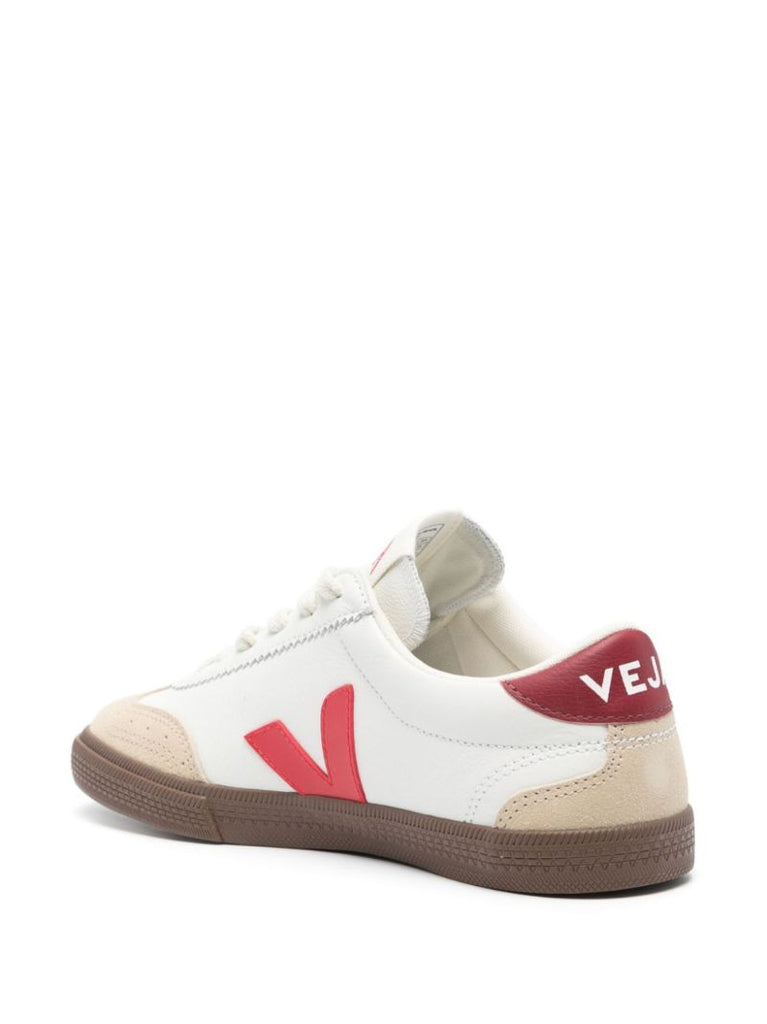 White Volley Leather Sneakers