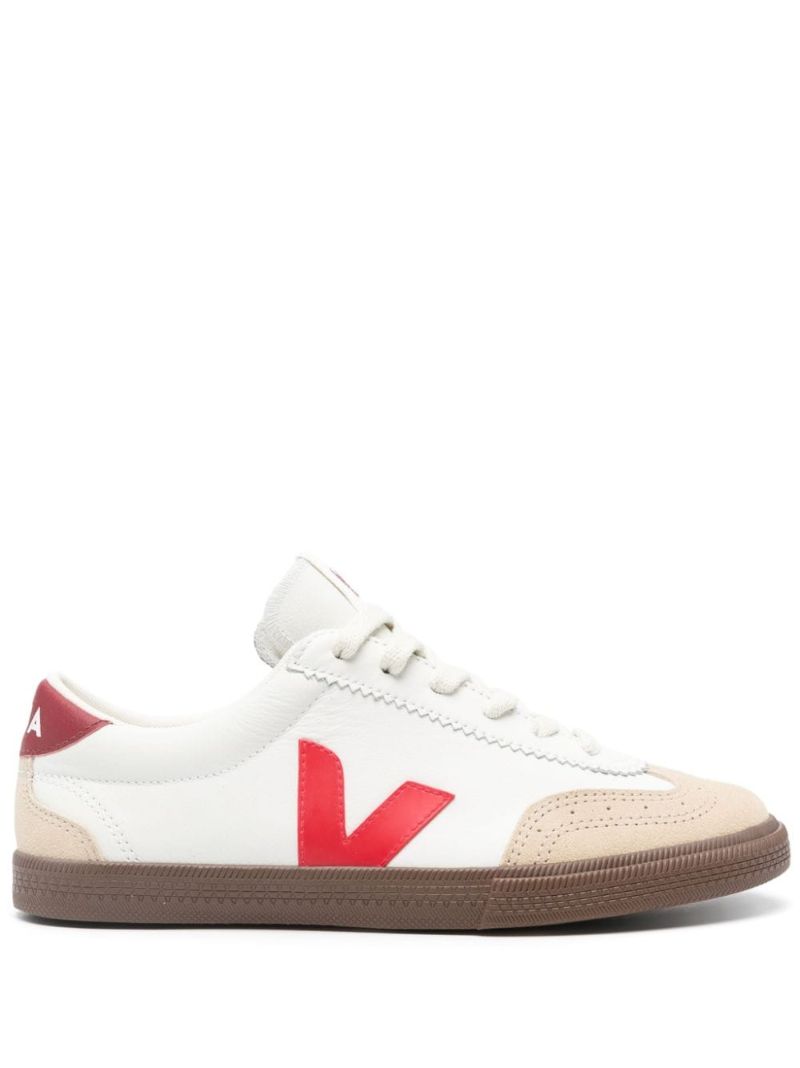 White Volley Leather Sneakers