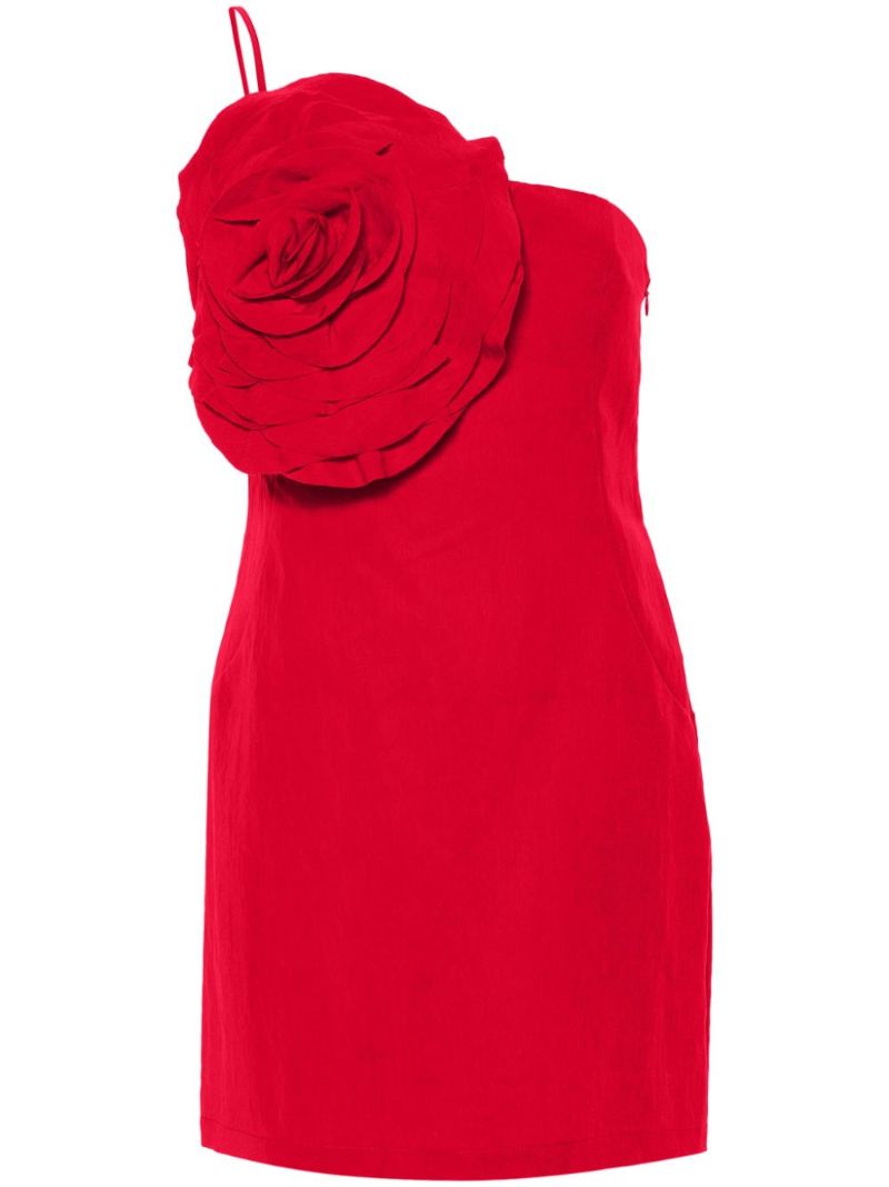 Red Rose-appliquÃ© Mini Dress