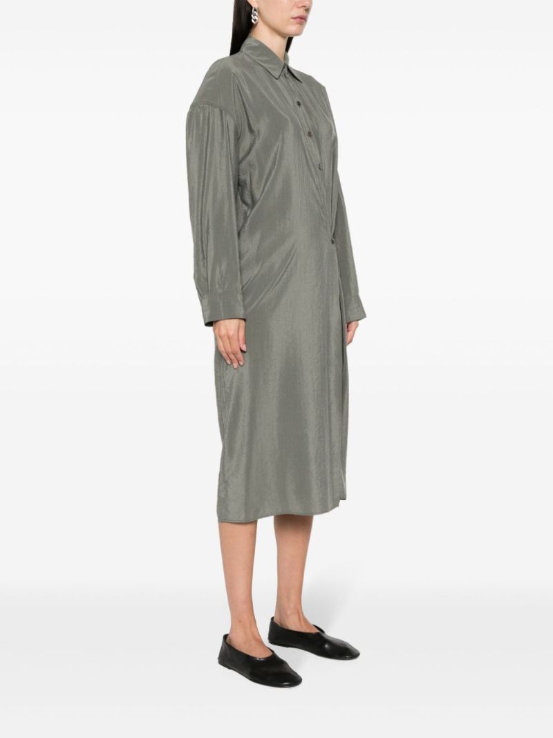 Grey Wrap Shirt Dress