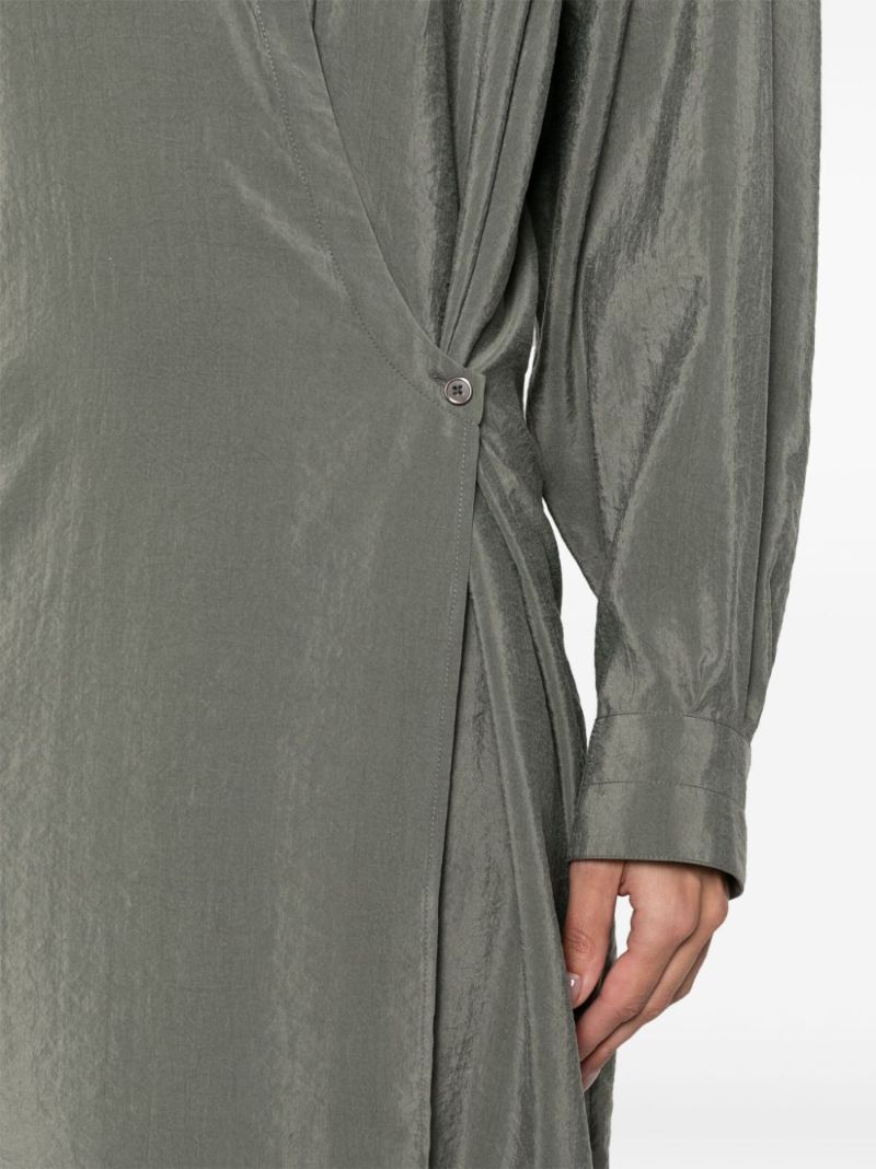 Grey Wrap Shirt Dress