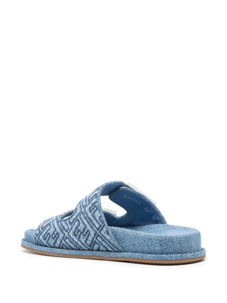 Blue Fendi Feel Denim Sandals