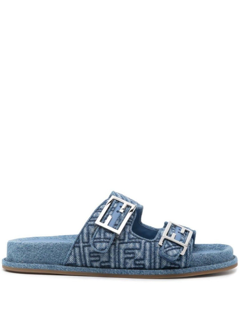 Blue Fendi Feel Denim Sandals