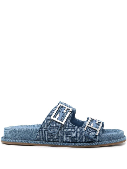 Blue Fendi Feel Denim Sandals