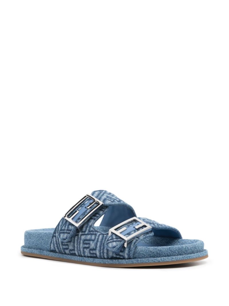 Blue Fendi Feel Denim Sandals